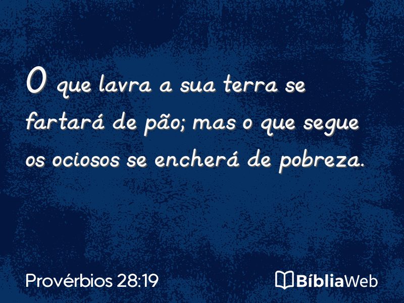 Provérbios 28:19 em imagem para compartilhar