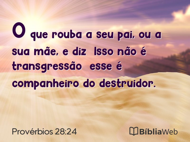 Provérbios 28:24 em imagem para compartilhar