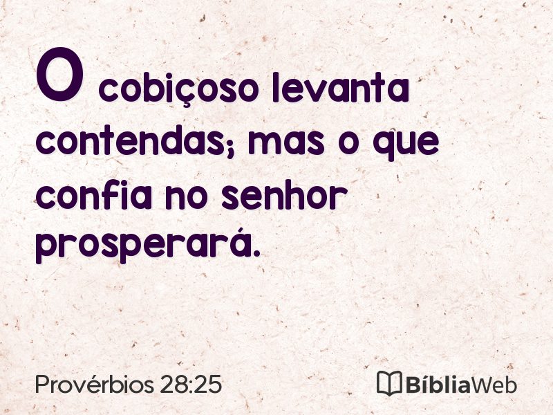 Provérbios 28:25 em imagem para compartilhar