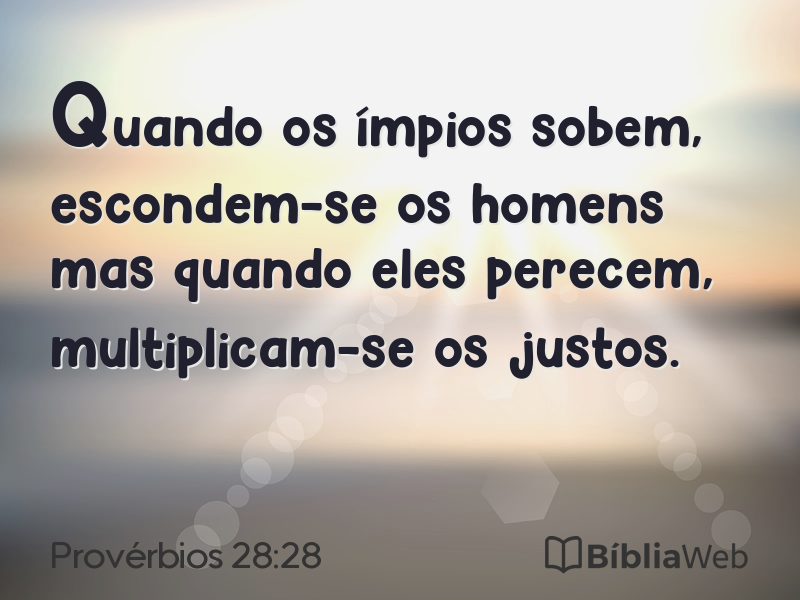 Provérbios 28:28 em imagem para compartilhar