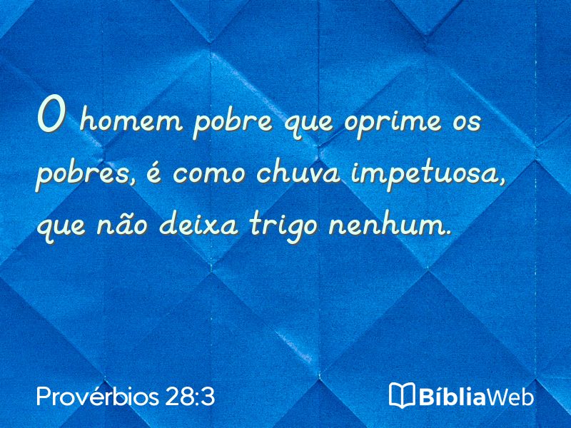 Provérbios 28:3 em imagem para compartilhar