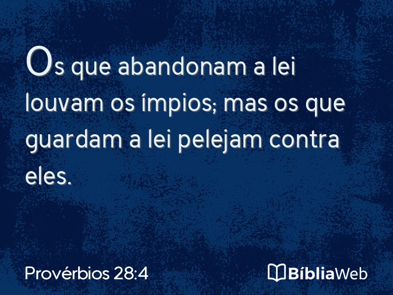 Provérbios 28:4 em imagem para compartilhar