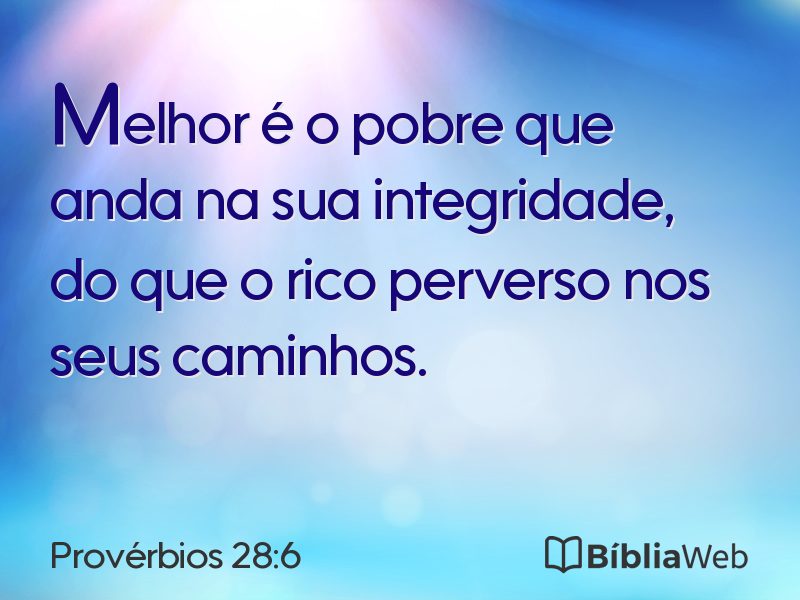 Provérbios 28:6 em imagem para compartilhar