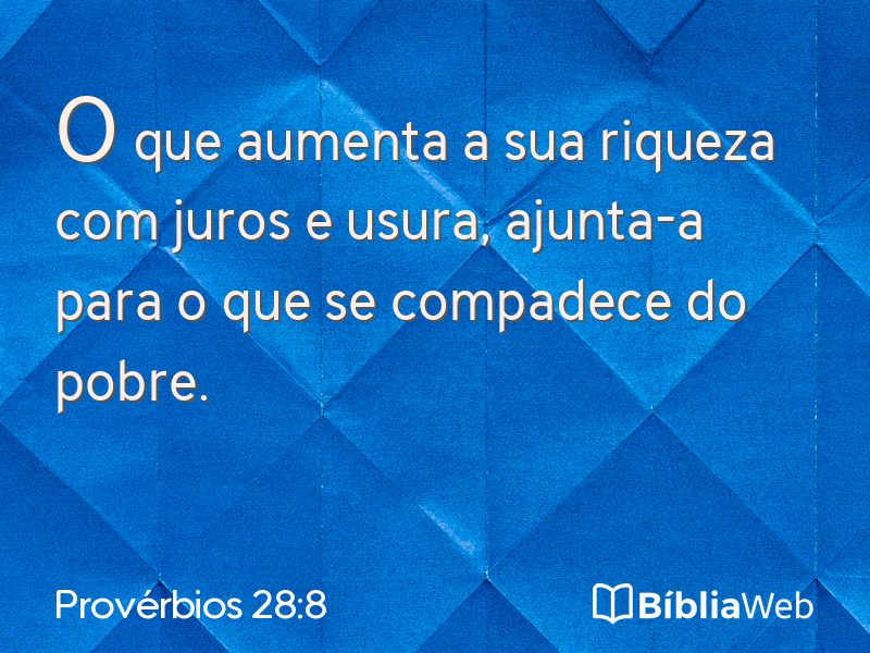 Provérbios 28:8 em imagem para compartilhar