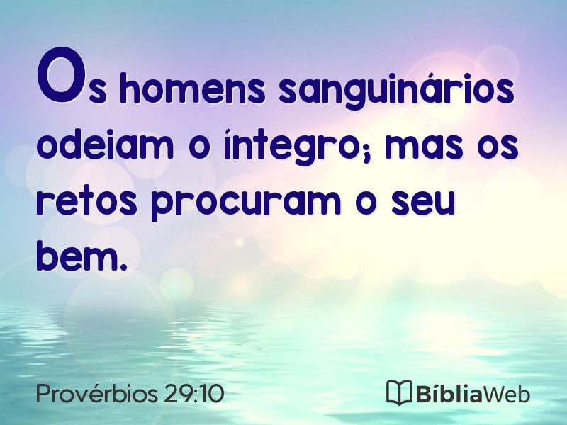 Provérbios 29:10 em imagem para compartilhar