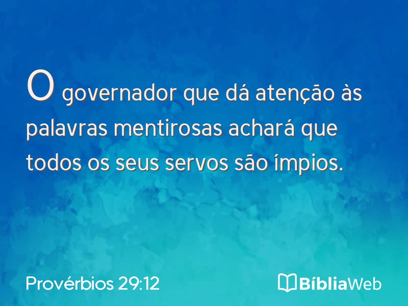 Provérbios 29:12 em imagem para compartilhar