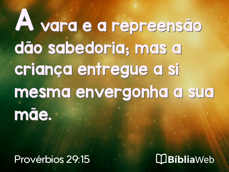 Provérbios 29:15 em imagem para compartilhar