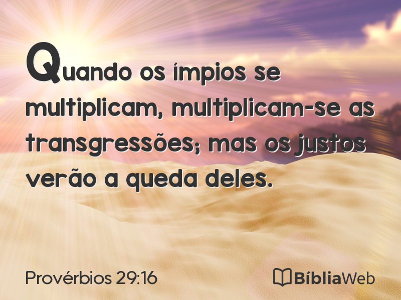 Provérbios 29:16 em imagem para compartilhar