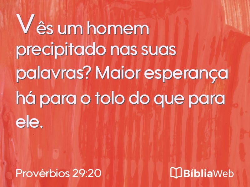 Provérbios 29:20 em imagem para compartilhar