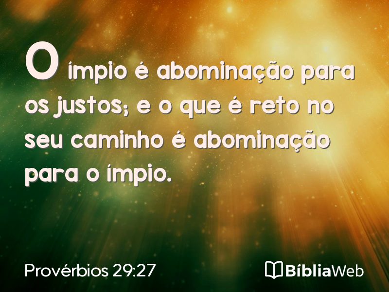 Provérbios 29:27 em imagem para compartilhar