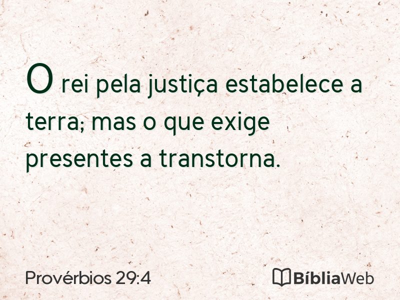 Provérbios 29:4 em imagem para compartilhar