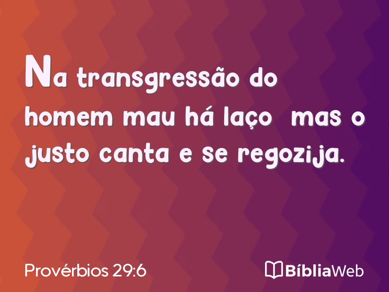 Provérbios 29:6 em imagem para compartilhar