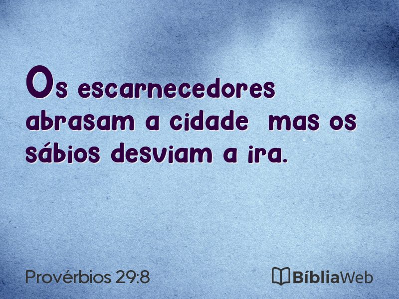 Provérbios 29:8 em imagem para compartilhar