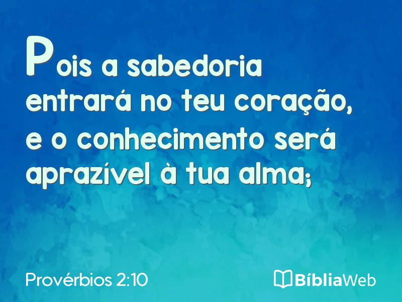 Provérbios 2:10 em imagem para compartilhar