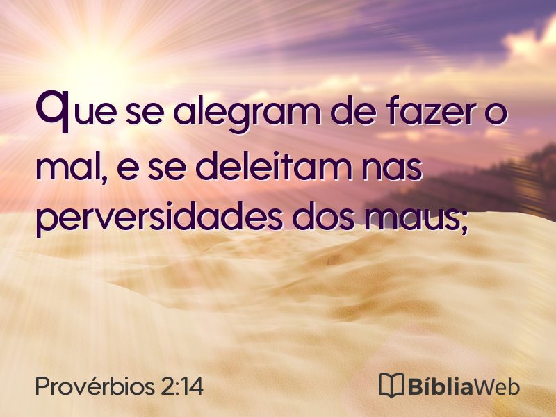 Provérbios 2:14 em imagem para compartilhar