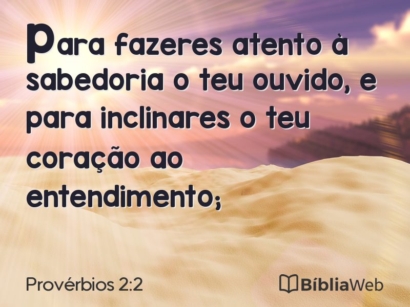 Provérbios 2:2 em imagem para compartilhar
