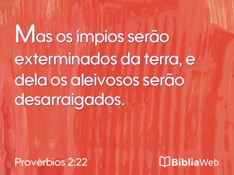 Provérbios 2:22 em imagem para compartilhar