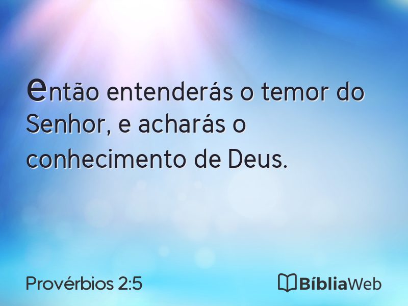 Provérbios 2:5 em imagem para compartilhar