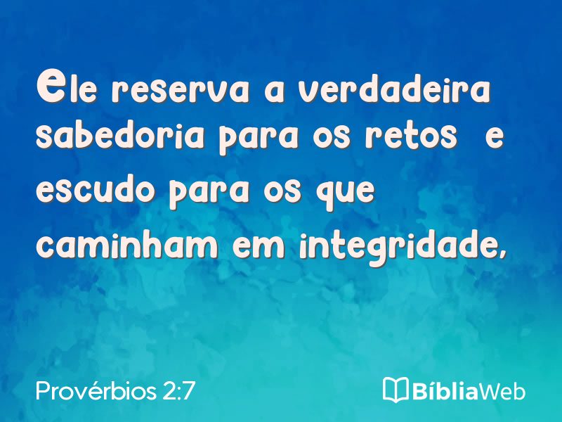 Provérbios 2:7 em imagem para compartilhar
