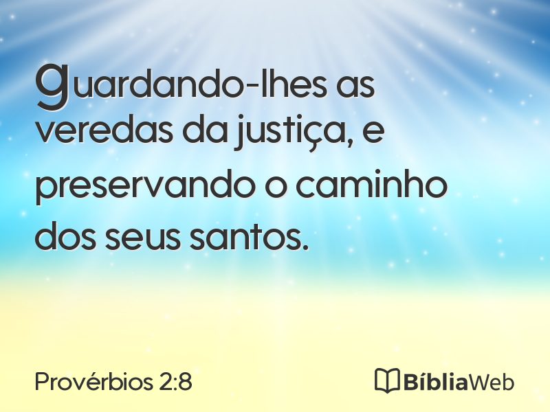 Provérbios 2:8 em imagem para compartilhar