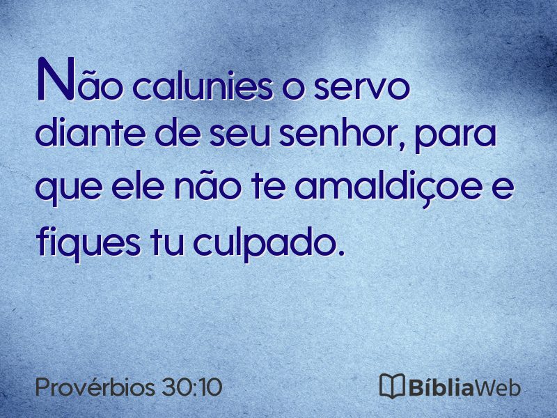Provérbios 30:10 em imagem para compartilhar