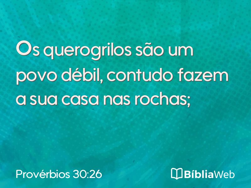 Provérbios 30:26 em imagem para compartilhar