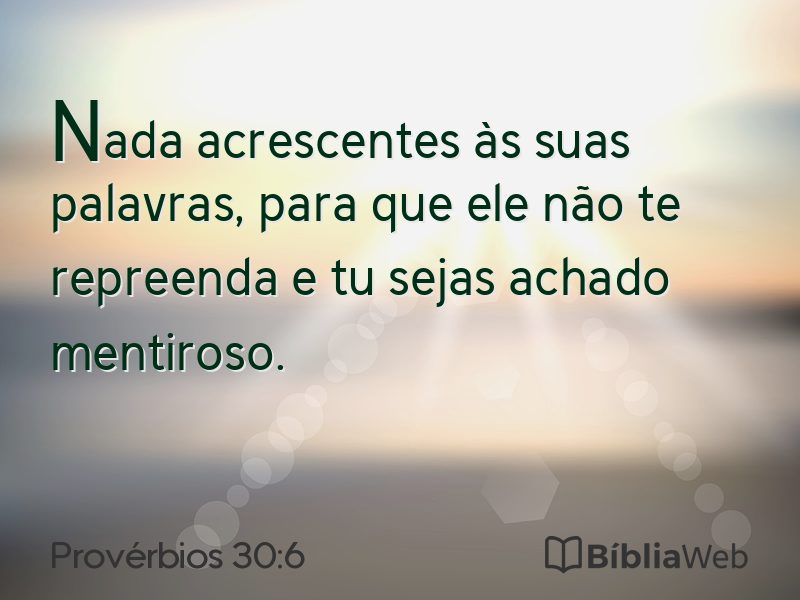 Provérbios 30:6 em imagem para compartilhar