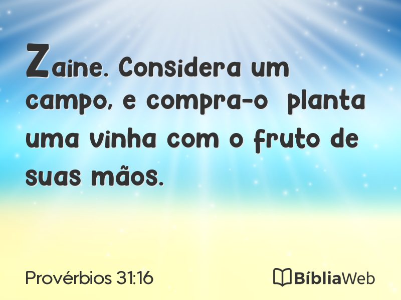 Provérbios 31:16 em imagem para compartilhar