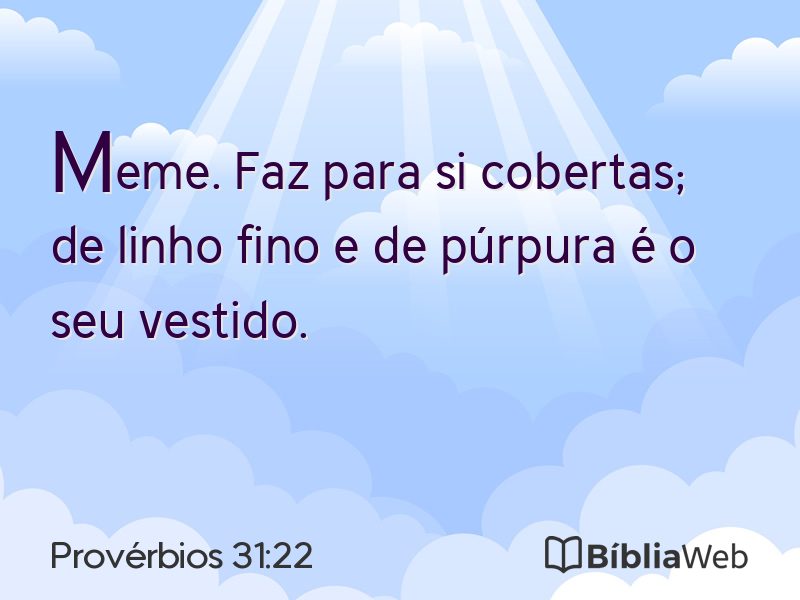 Provérbios 31:22 em imagem para compartilhar