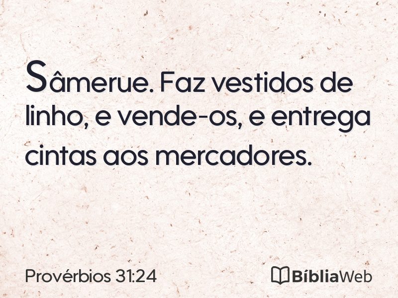 Provérbios 31:24 em imagem para compartilhar