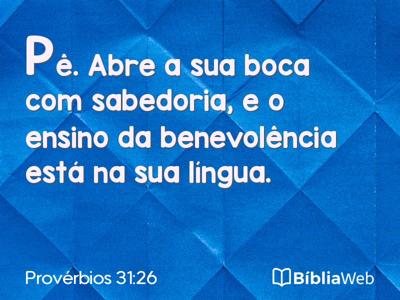 Provérbios 31:26 em imagem para compartilhar