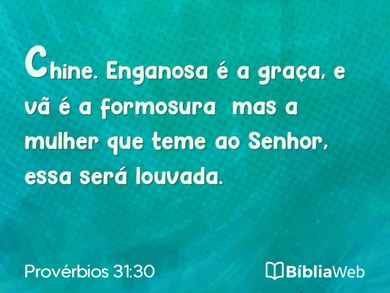 Provérbios 31:30 em imagem para compartilhar