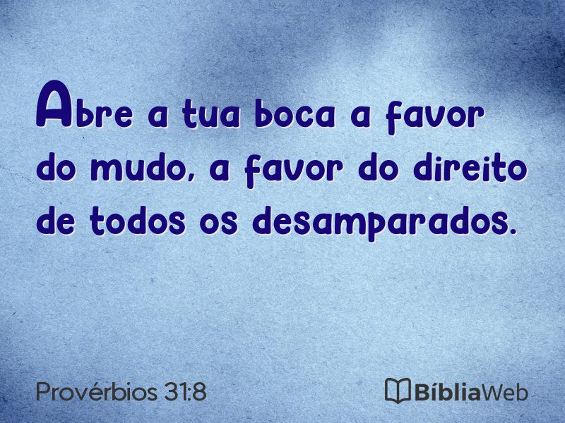 Provérbios 31:8 em imagem para compartilhar