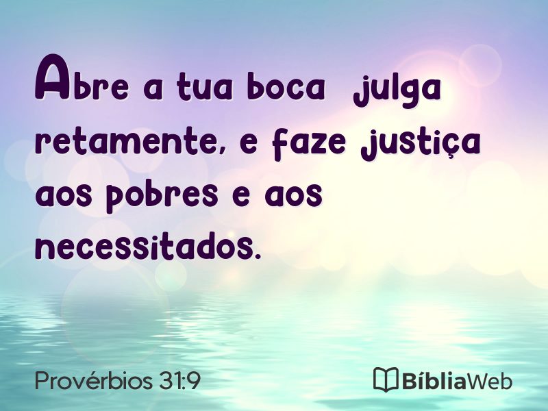 Provérbios 31:9 em imagem para compartilhar