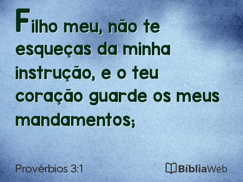 Provérbios 3:1 em imagem para compartilhar