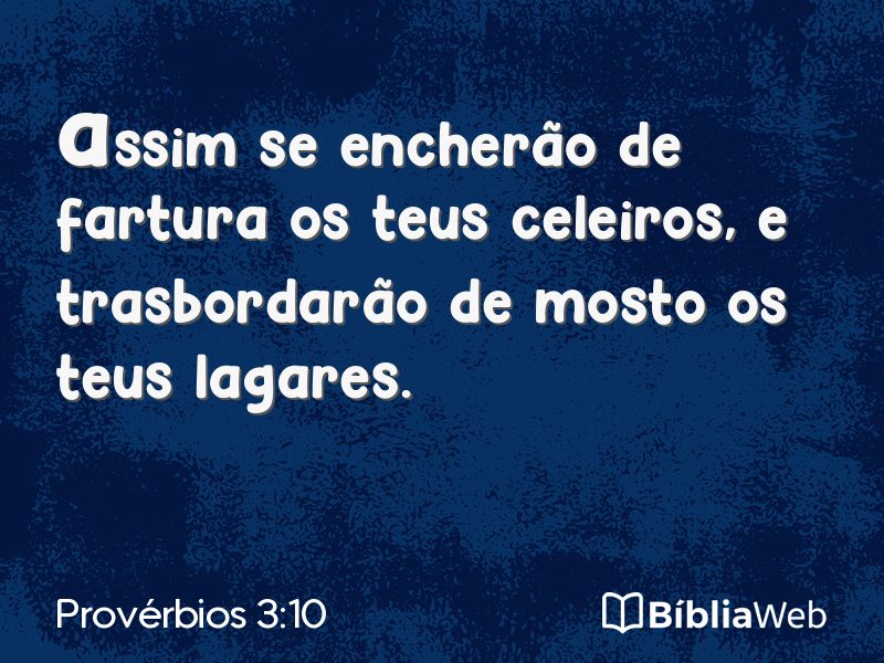 Provérbios 3:10 em imagem para compartilhar