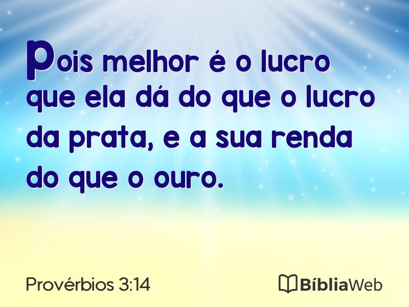Provérbios 3:14 em imagem para compartilhar