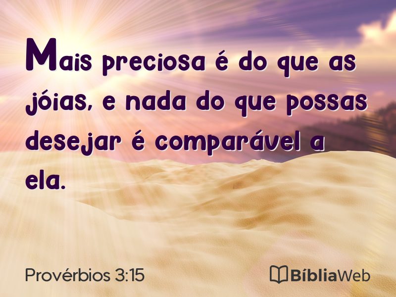 Provérbios 3:15 em imagem para compartilhar