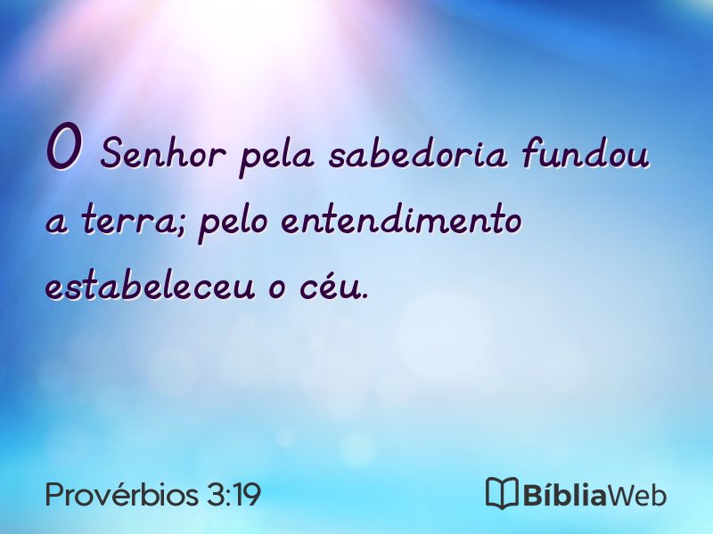 Provérbios 3:19 em imagem para compartilhar