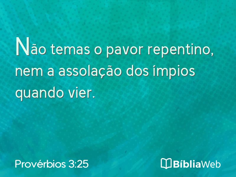 Provérbios 3:25 em imagem para compartilhar