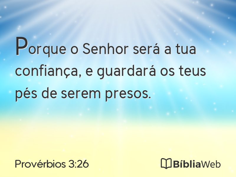Provérbios 3:26 em imagem para compartilhar