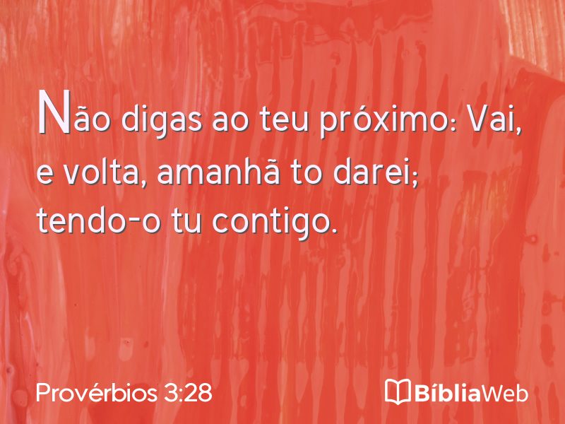 Provérbios 3:28 em imagem para compartilhar