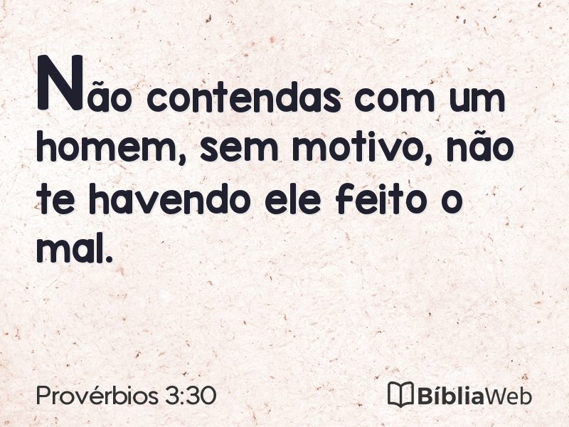 Provérbios 3:30 em imagem para compartilhar