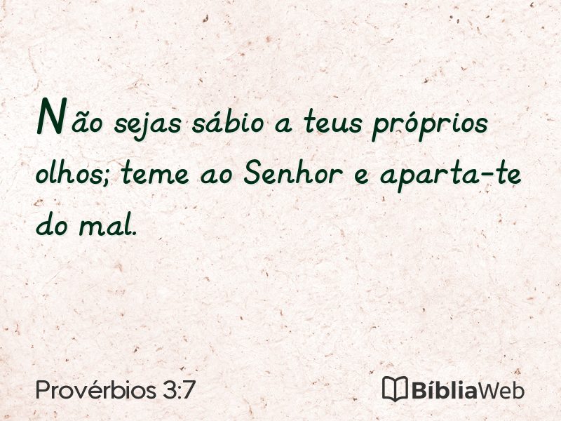 Provérbios 3:7 em imagem para compartilhar