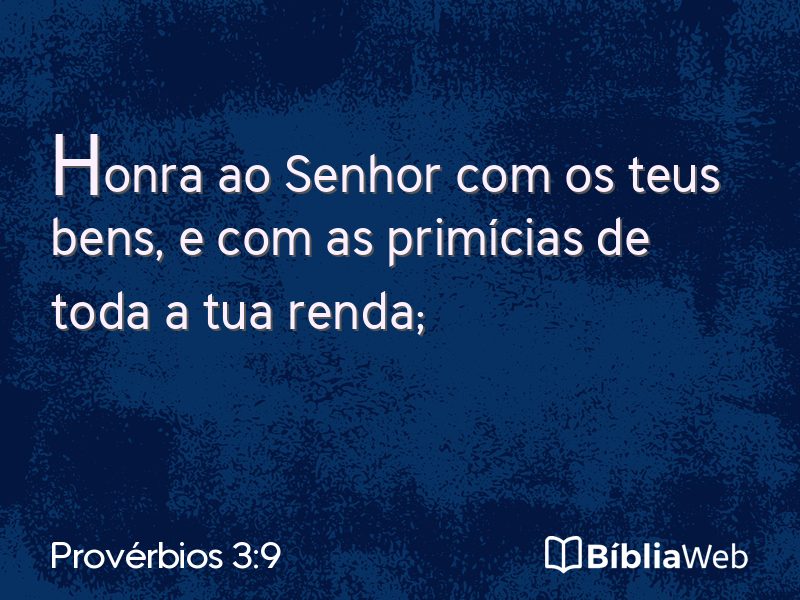 Provérbios 3:9 em imagem para compartilhar
