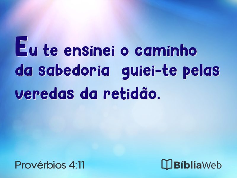 Provérbios 4:11 em imagem para compartilhar