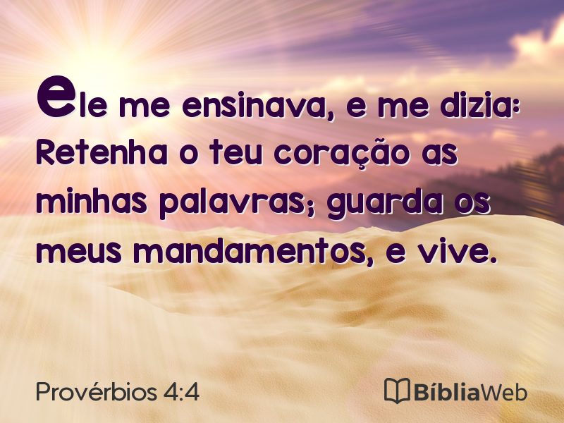 Provérbios 4:4 em imagem para compartilhar