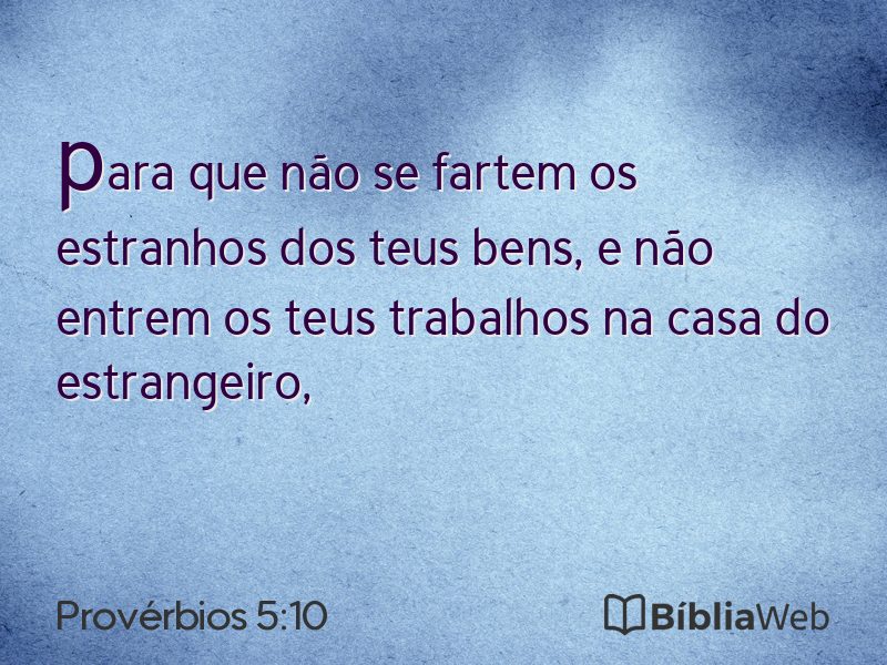Provérbios 5:10 em imagem para compartilhar