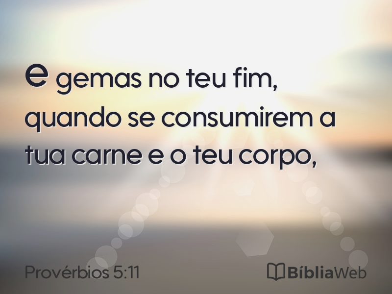 Provérbios 5:11 em imagem para compartilhar