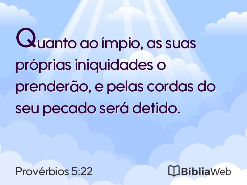 Provérbios 5:22 em imagem para compartilhar